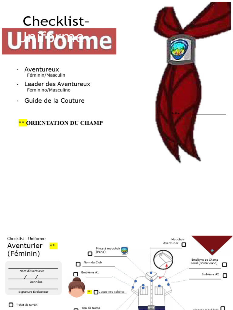 Checklist Uniforme Aventuriers et Leaders | PDF | Non durable (Commerce ...