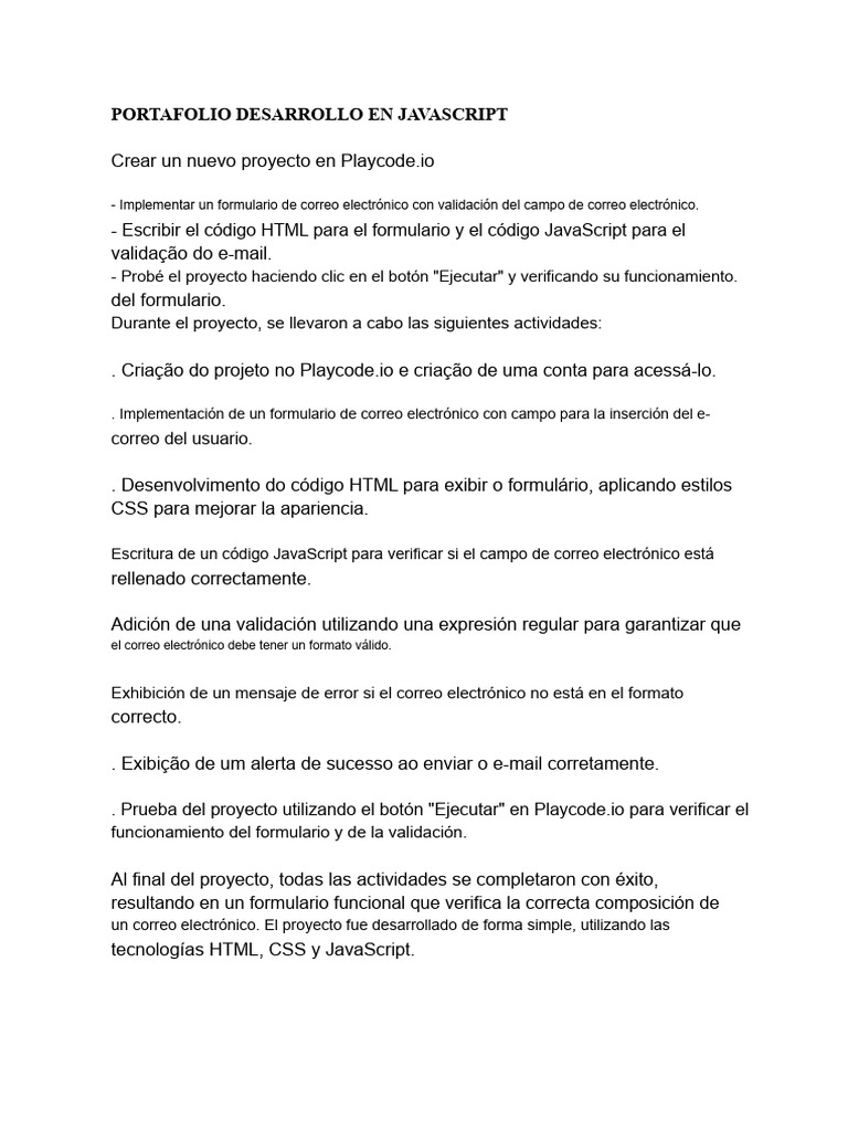 Formulario de Email con Validación en JS | PDF