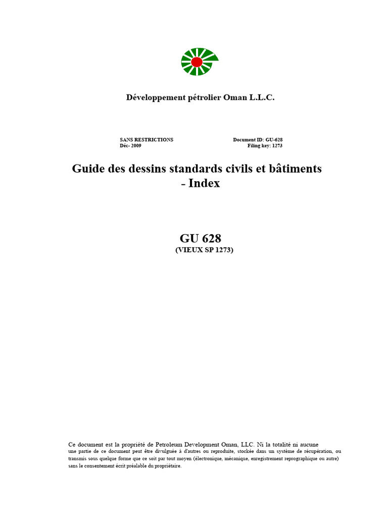 Directives Dessins Standards Civils PDO | PDF | Ingénierie | Ingénierie ...