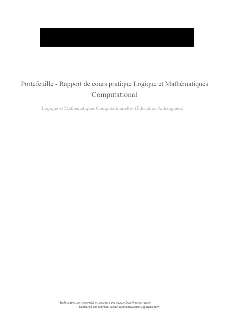 Rapport Pratique en Logique Mathématique | PDF | Mathématiques ...