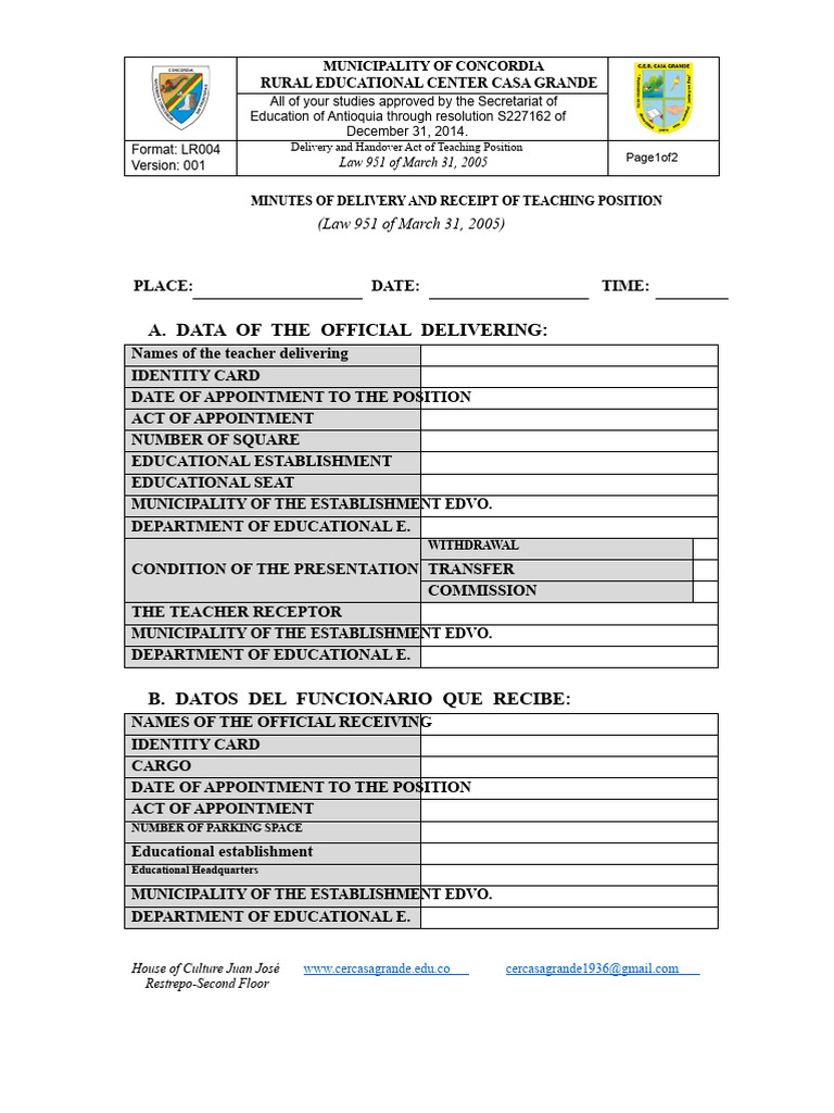 DELIVERY AND CONNECTION ACT Format | PDF