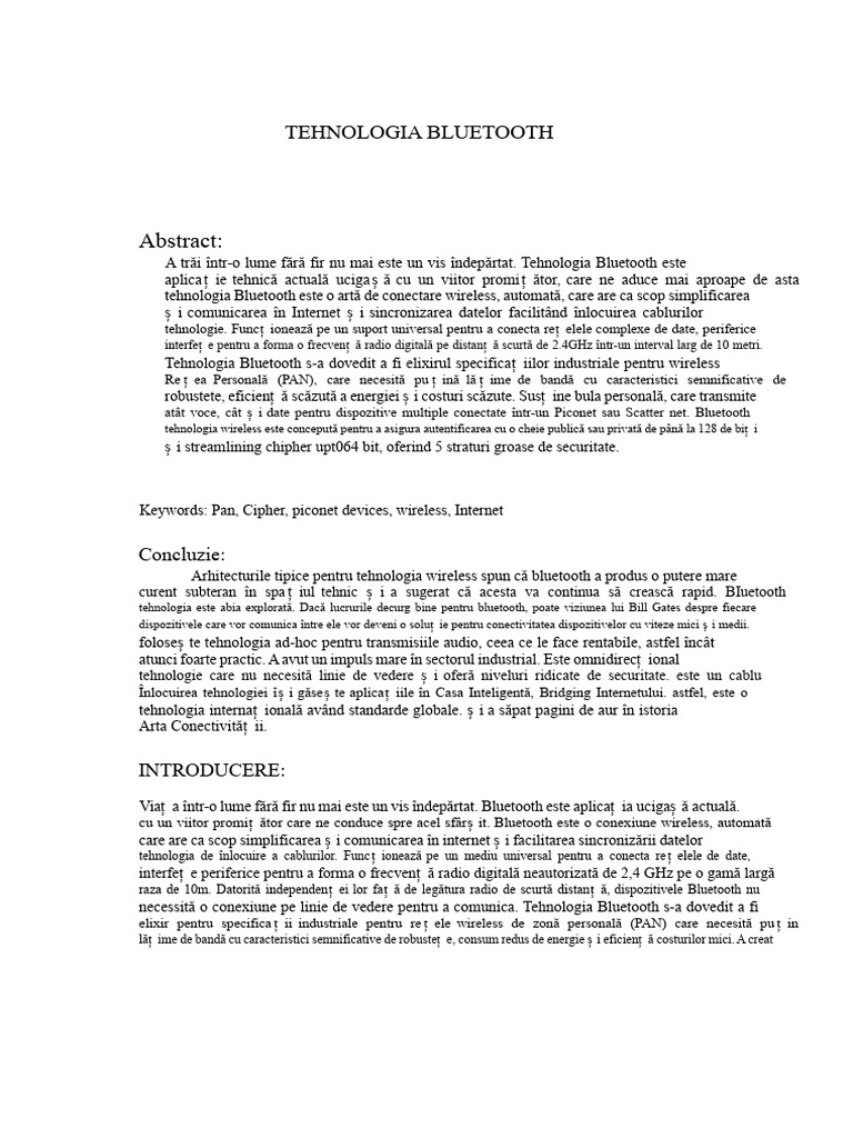 Tehnologia Bluetooth | PDF