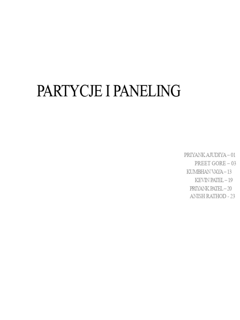 Partycje I Paneling | PDF