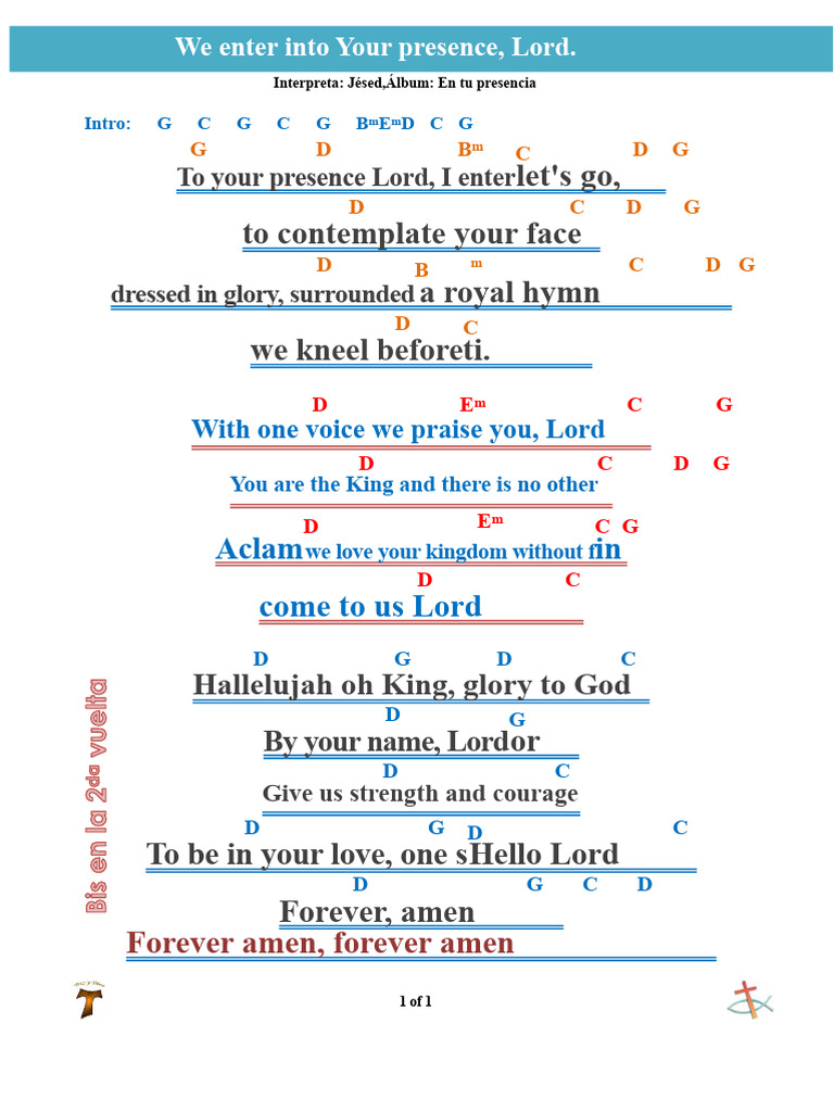 Worship Song: Entering God's Presence | PDF