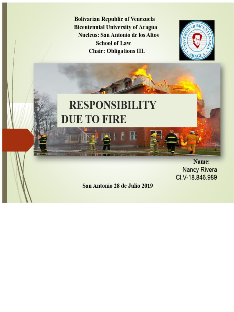 Venezuelan Fire Liability Explained | PDF | Legal Liability | Private Law