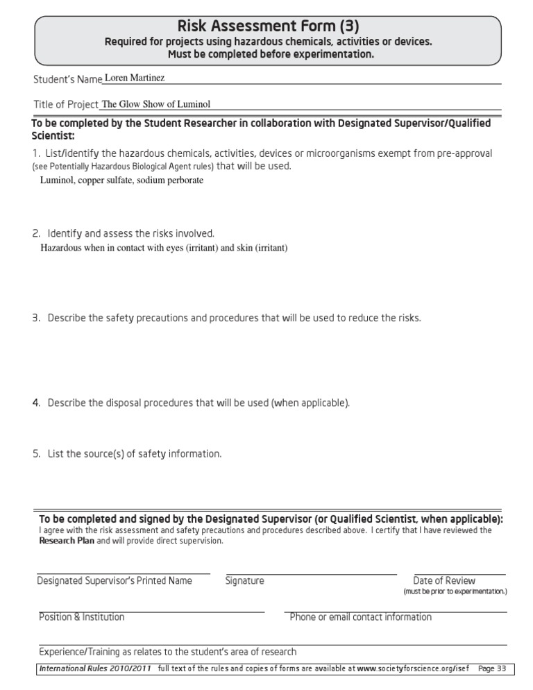 Risk Assessment for Hazardous Research Projects | PDF | Risk Assessment ...