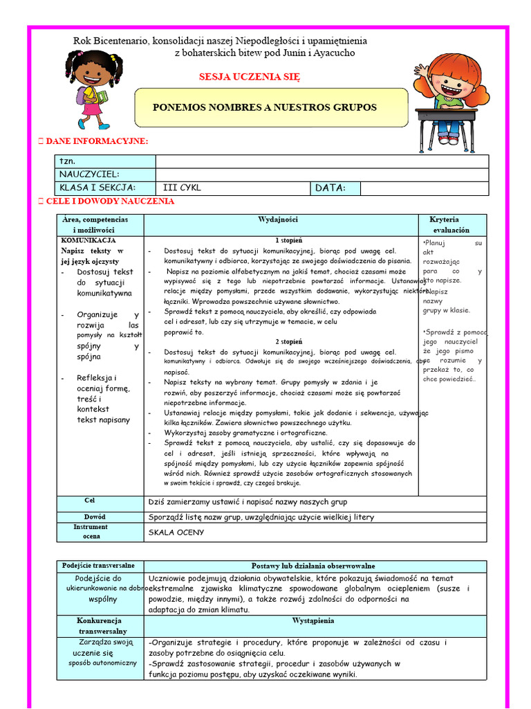 U1 S3 SESJA D1 JAK NAZYWAMY NASZE GRUPY | PDF