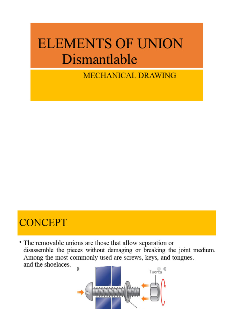 Dismantlable Union Elements Explained | PDF | Screw | Metalworking