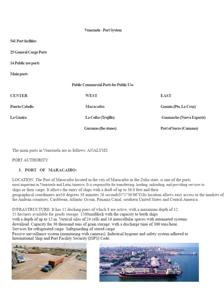Venezuela's Key Port Facilities Overview | PDF | Port | Venezuela