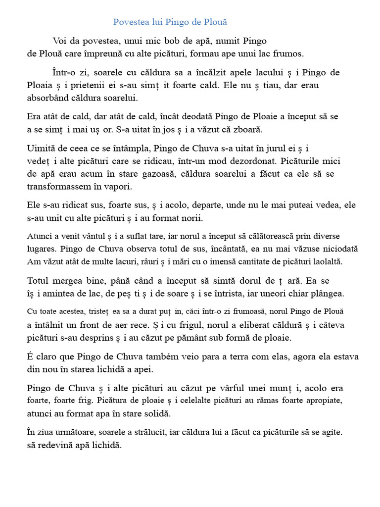 Povestea Lui Pingo de Plouă | PDF