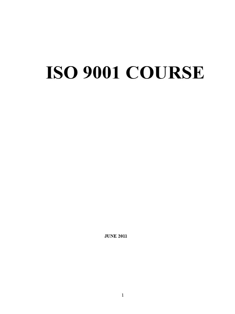 ISO 9001 Course Handbook | PDF | Quality Management | Quality ...
