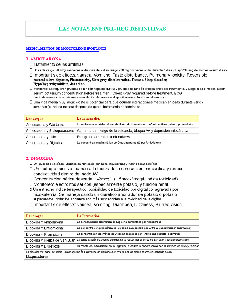 Notas Definitivas de Pre-Reg BNF | PDF | Droga anti-inflamatoria libre ...
