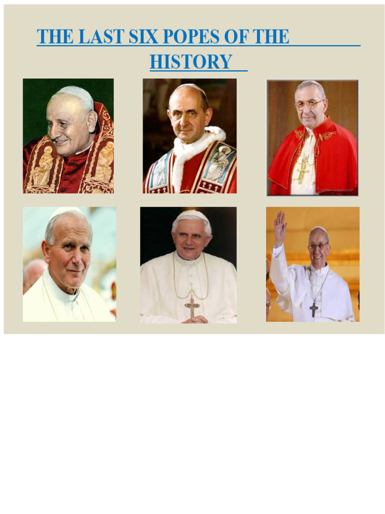 Last Six Popes: History and Impact | PDF | Pope | Catholic Church