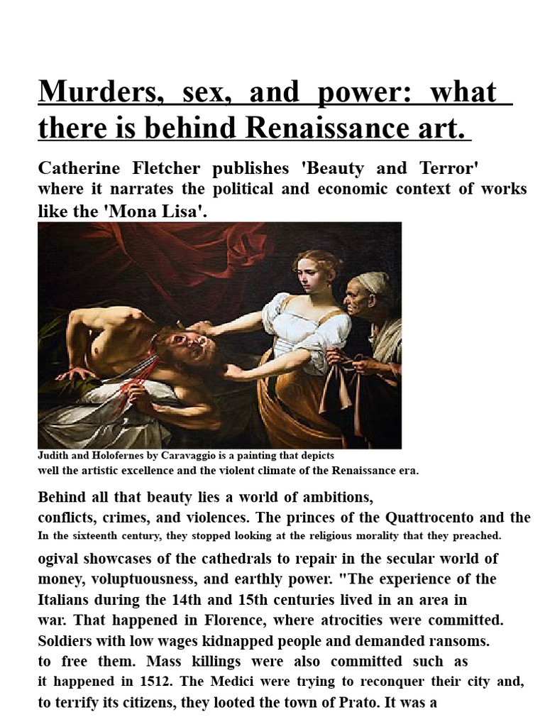 Renaissance Art: Beauty and Terror Explained | PDF | Renaissance ...