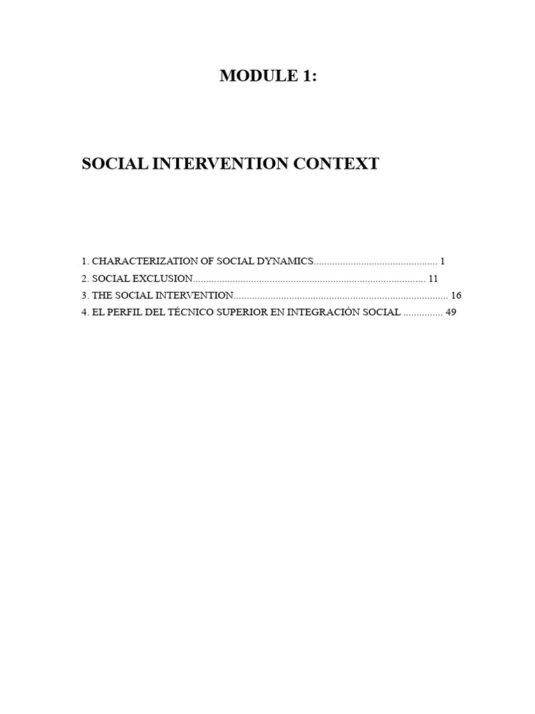context notes of social intervention | PDF | Socialization | Poverty ...