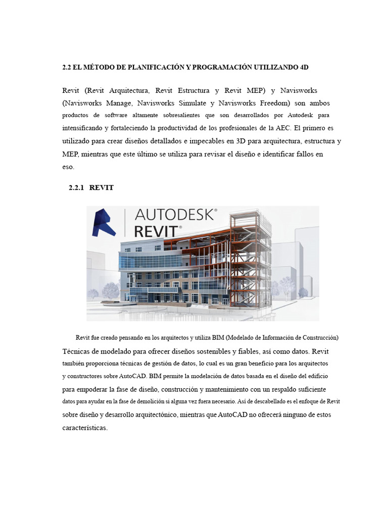 Planificación 4D con Revit y Navisworks | PDF | Autodesk Revit ...