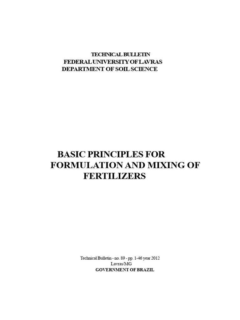 Fertilizer Formulation and Mixing Guide | PDF | Fertilizer | Plant ...