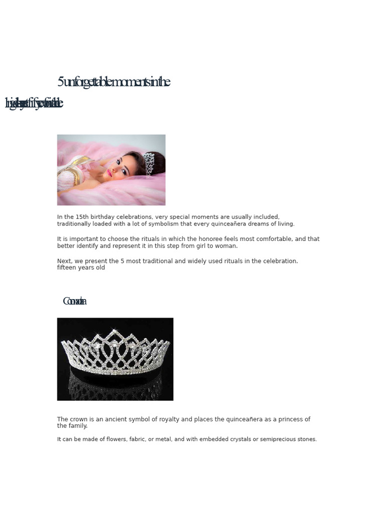 5 Key Rituals for Quinceañera Celebrations | PDF | Traditions