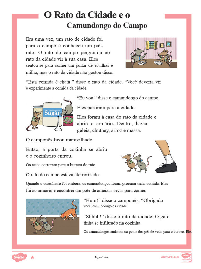 Rato da Cidade e Camundongo do Campo | PDF | Rato | Gatos