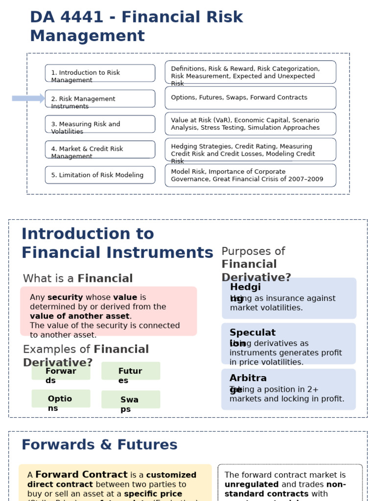 Financial Risk Management Overview | PDF | Option (Finance) | Greeks ...