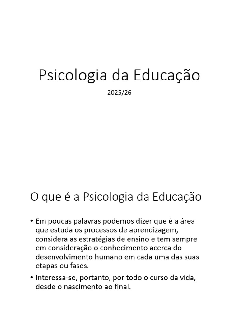 Psicologia da Educação: Aprendizagem e Desenvolvimento | PDF ...