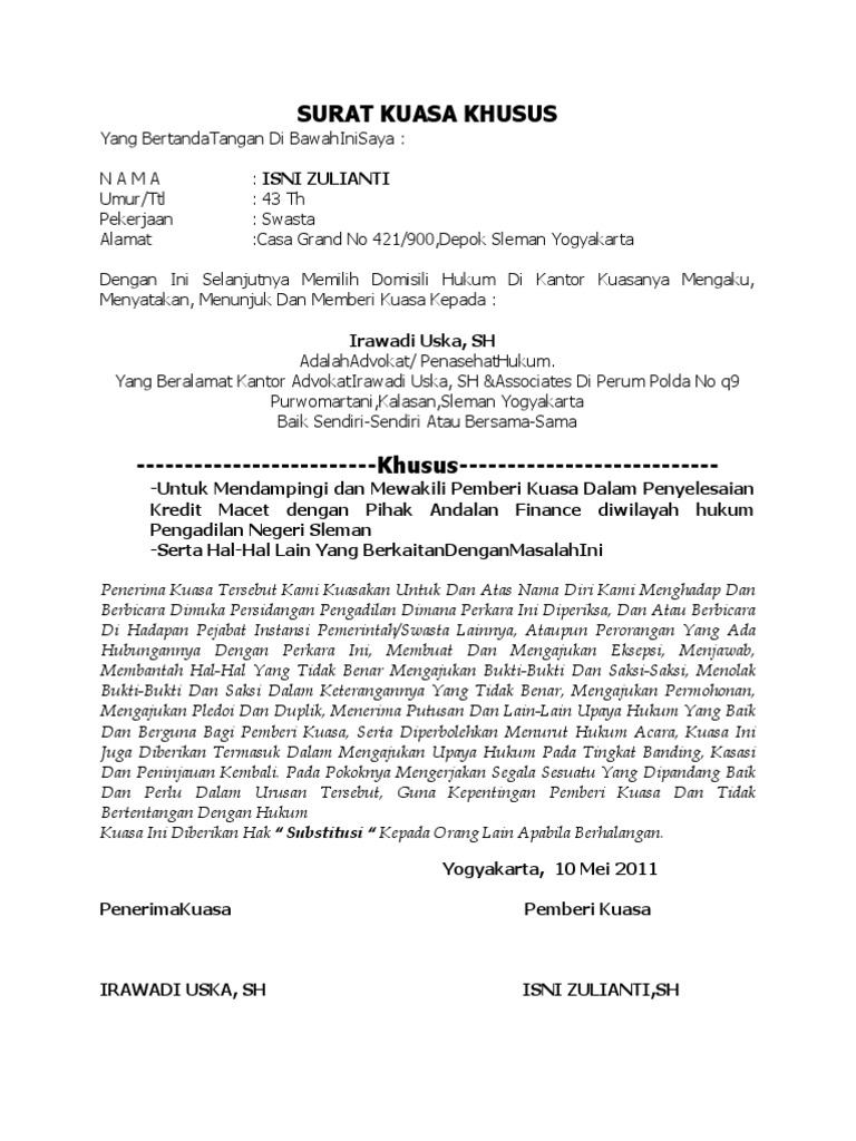 Surat Kuasa Khusus