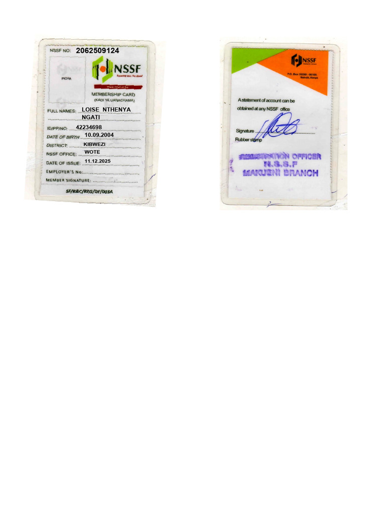 NSSF Card | PDF