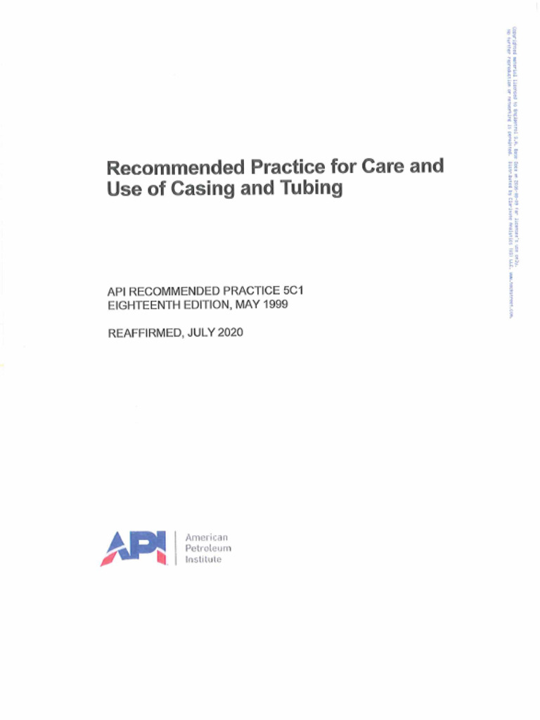 API RP 5c1 r2020 | PDF