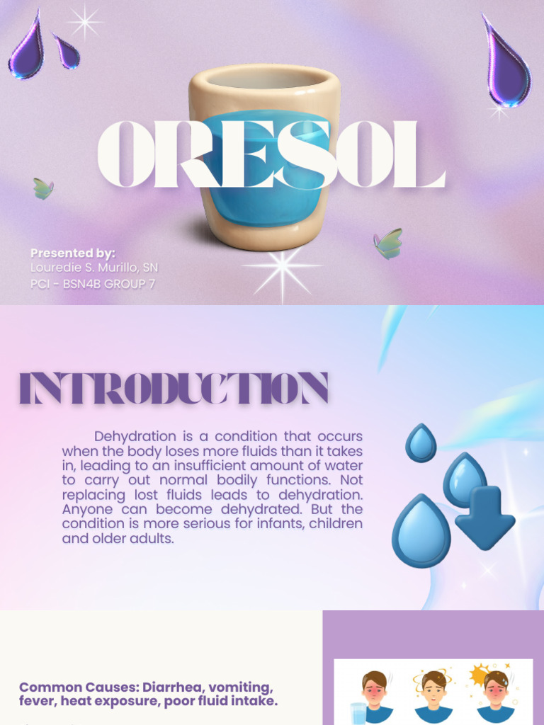 Day 2 Ward Class Oresol | PDF | Electrolyte | Dehydration