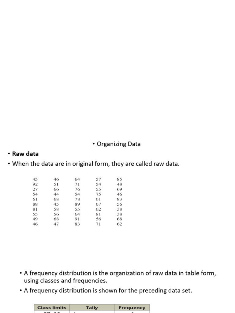 Business Statistics - Chapter 2 (16.11.25) Frequency Distributions and ...
