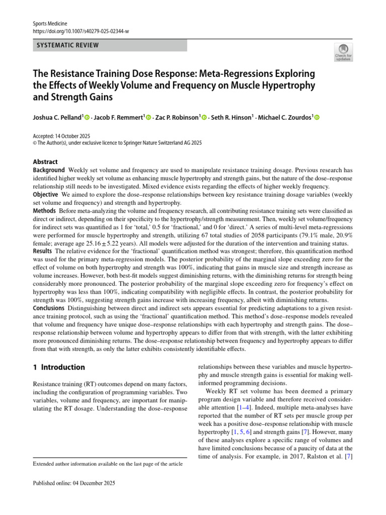 Resistance Training Volume & Frequency Effects | PDF | Weight Training