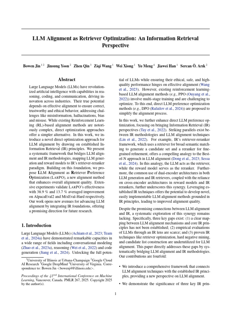 LLM Alignment via Retriever Optimization | PDF | Information Retrieval ...