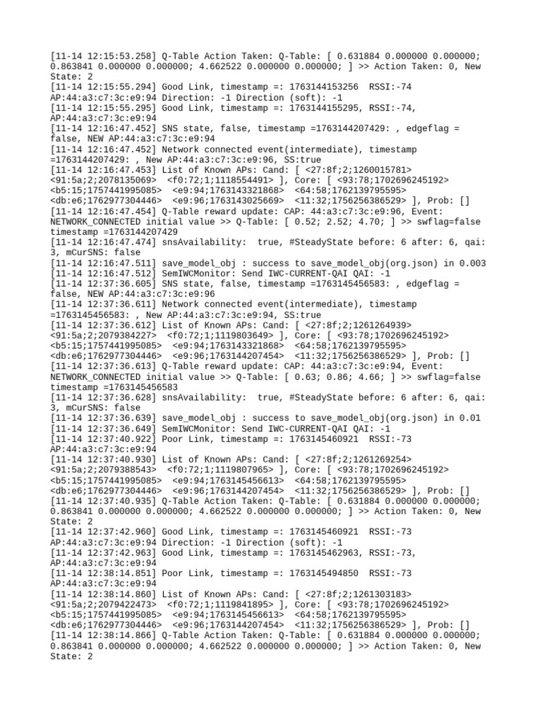 Q-Table Network Connection Log | PDF
