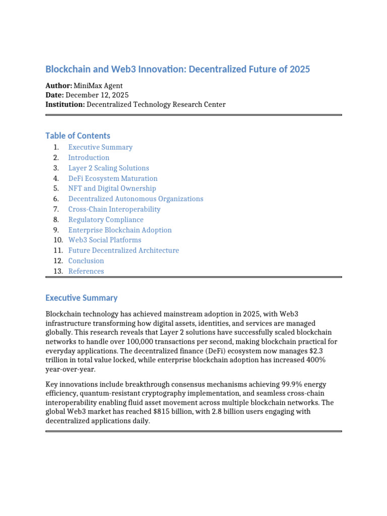 07 Blockchain Web3 Innovation 2025 | PDF