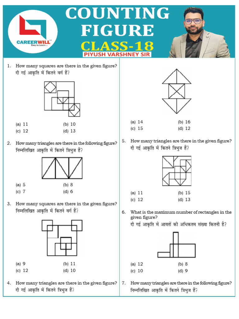 Shapes Counting Quiz and Solutions | PDF | Geometric Objects | Convex ...
