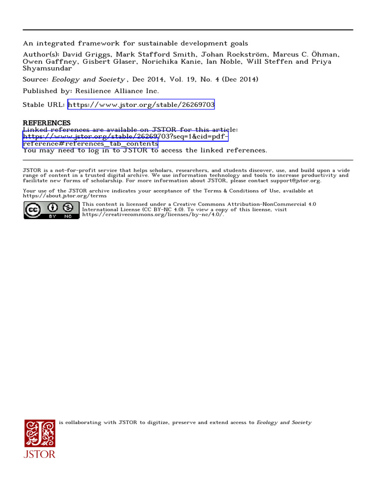 Integrated Framework for SDGs | PDF | Sustainability | Millennium ...