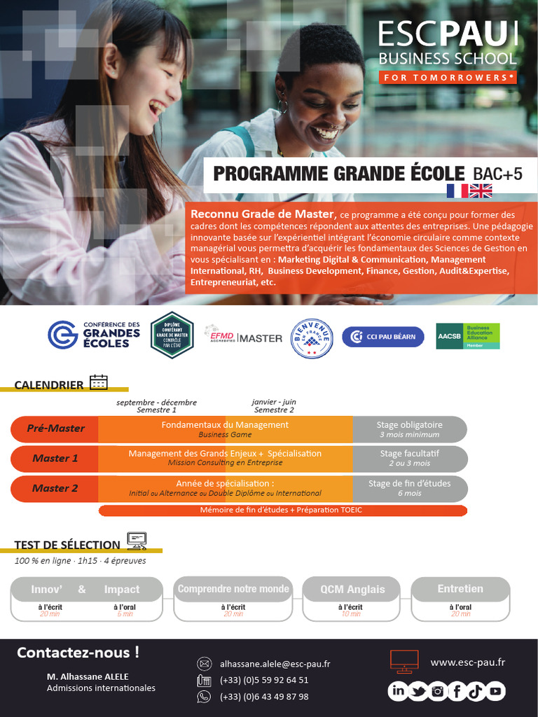 Programme Grande École : Master en Management | PDF | Maîtrise en ...