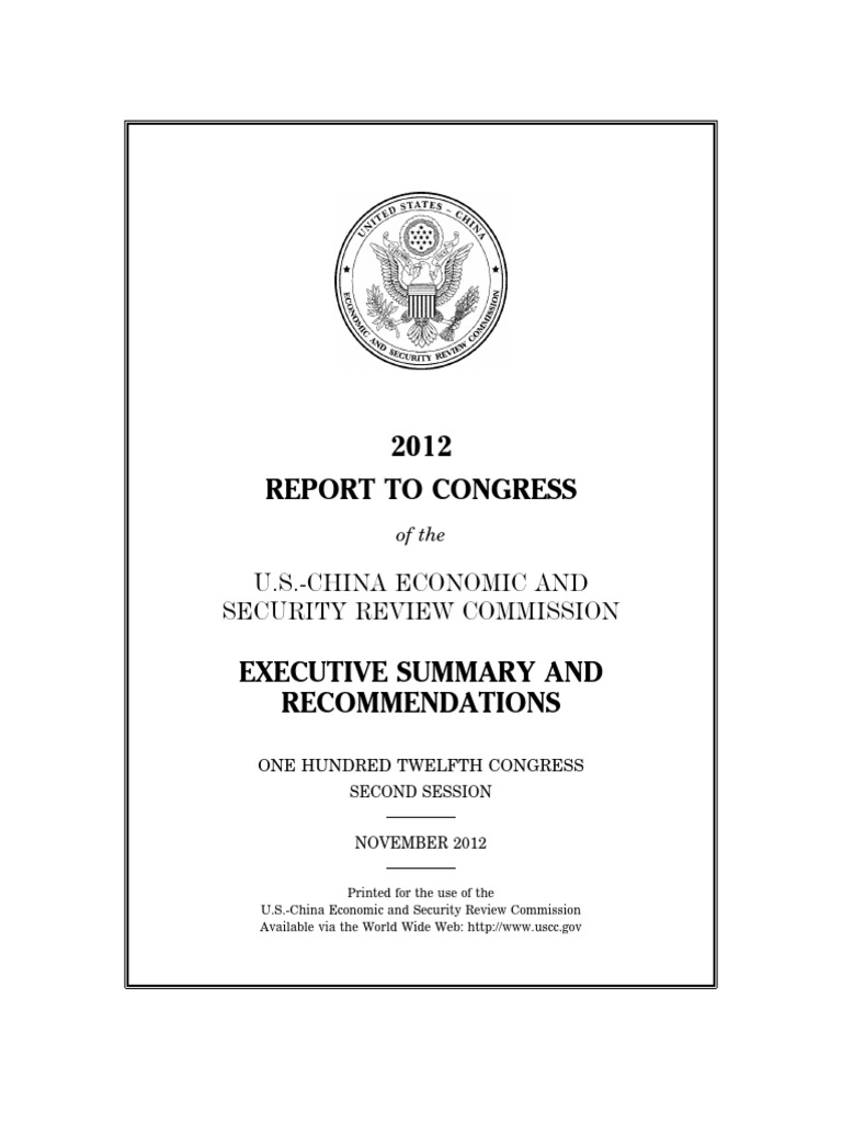 2012 U.S.-China Economic Review Report | PDF | China | World Politics