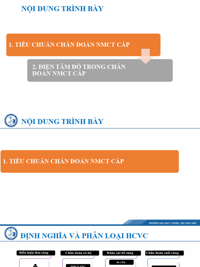Nội Dung Trình Bày: 1. Tiêu Chuẩn Chẩn Đoán Nmct Cấp | PDF
