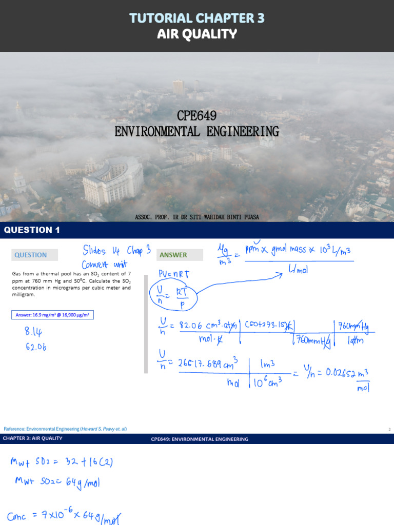 Air Quality Calculations in Engineering | PDF | Air Pollution | Pollution