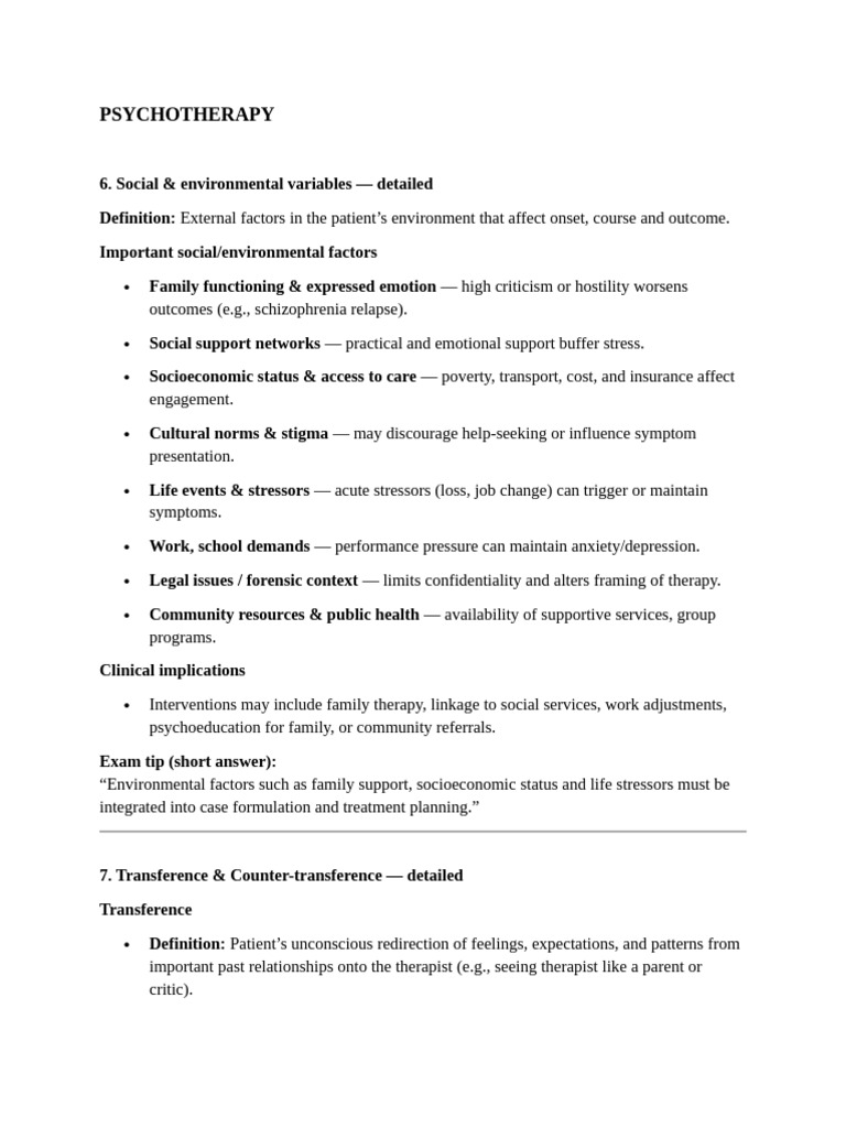 Social and Environmental Factors in Psychotherapy | PDF | Psychotherapy ...