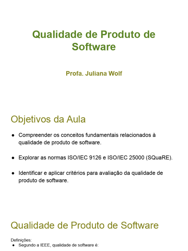 Qualidade de Produto de Software e Normas ISO | PDF | Qualidade ...