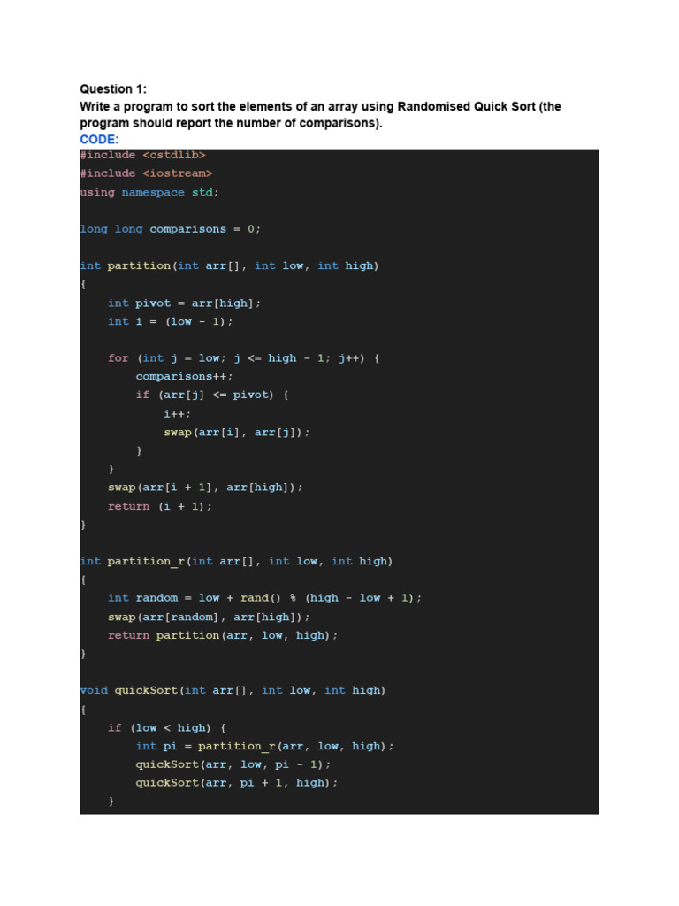 Randomized Sorting and Graph Algorithms | PDF | Namespace | Vertex ...
