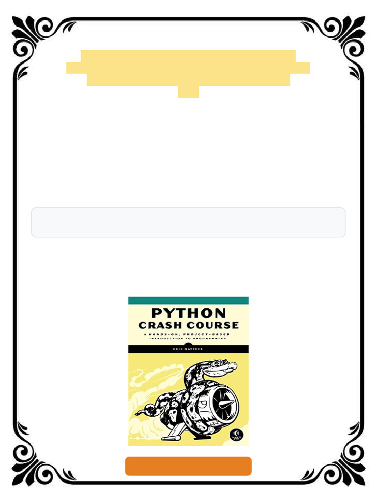 Python Crash Course A Hands On Project Based Introduction to ...