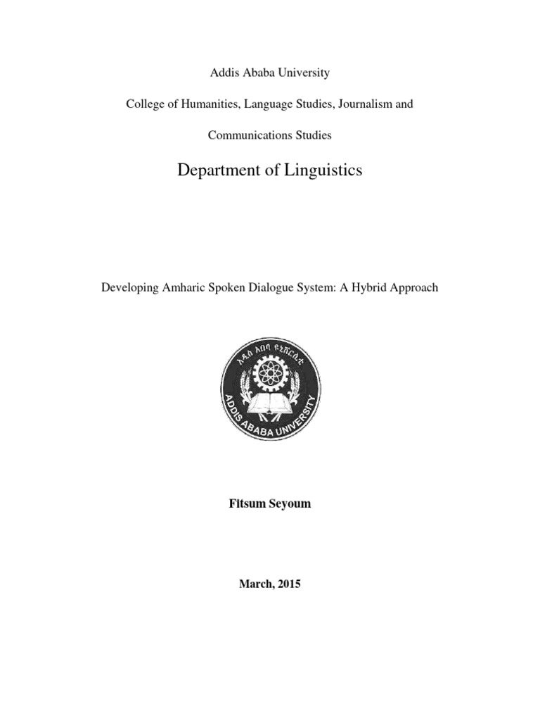 Developing Amharic Spoken Dialogue Syste | PDF | Speech Recognition ...