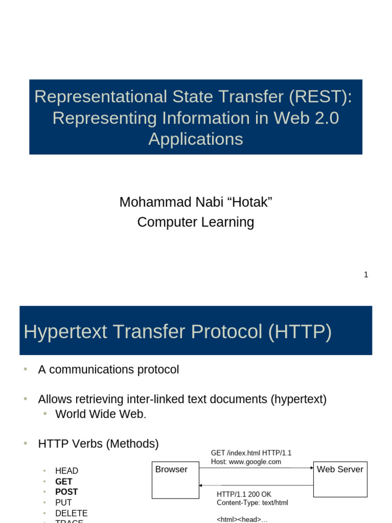 Understanding REST and HTTP Methods | PDF | World Wide Web | Internet & Web