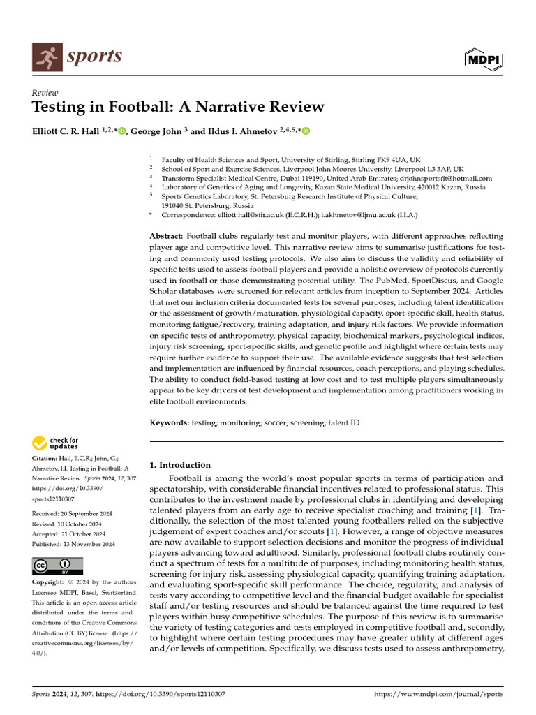 Football Testing Protocols Overview | PDF | Lactate Dehydrogenase ...