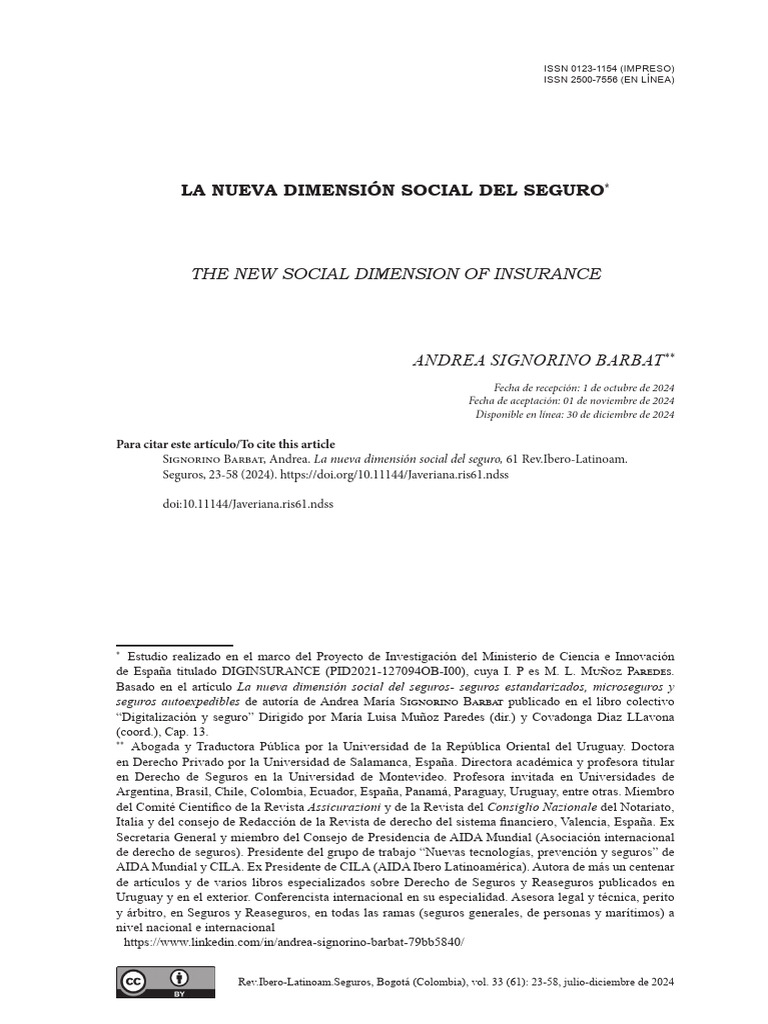 Nueva dimensión social del seguro | PDF | Póliza de seguros | Seguro