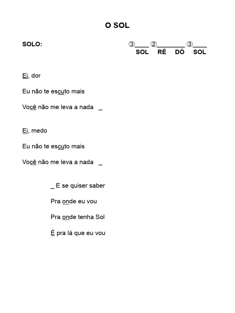 Letra da Música 