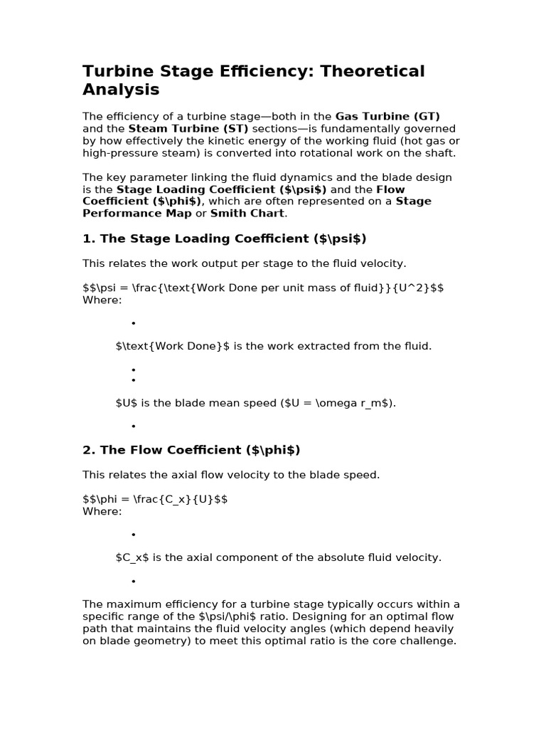 Turbine Stage Efficiency Analysis Guide | PDF | Turbine | Applied And ...